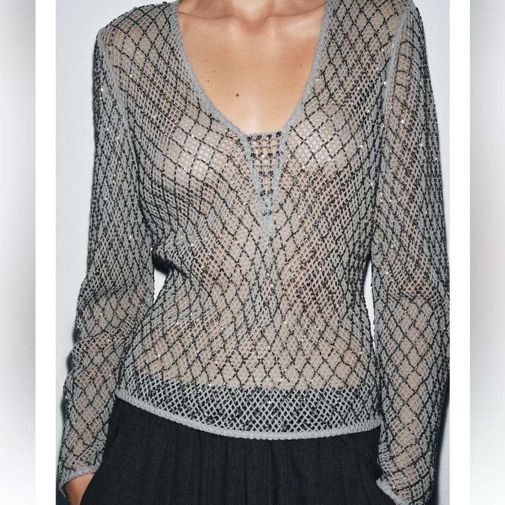 Zara limited edition beaded crochet top - Picture 7 of 16